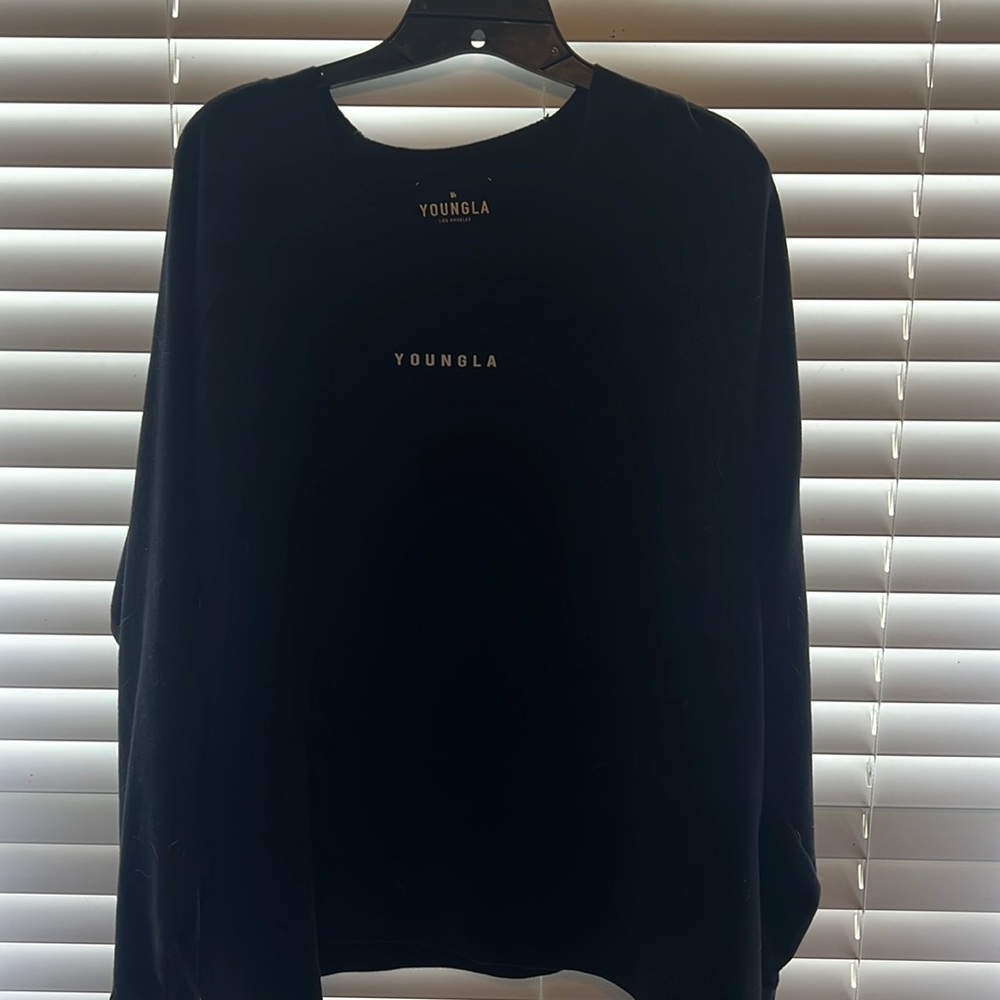 Young LA long sleeve wide neck black shirt